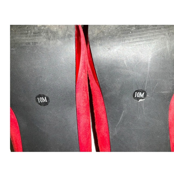 Alfani Red Suede Heels Pump Shoes Size 10M Platform Holiday Women Coquette - Picture 9 of 12